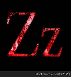 grunge font letter z on a black background