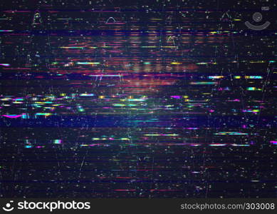 Grunge glitchy texture with tv screens as abstract background.