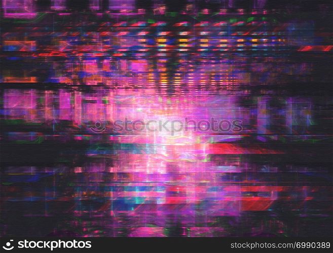 Grunge glitchy texture with tv screens as abstract background.
