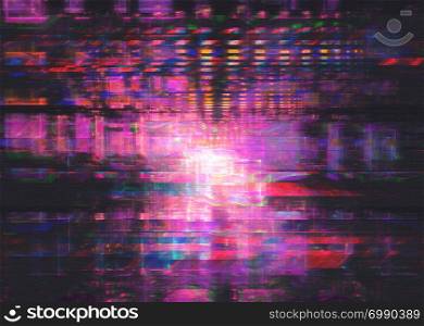 Grunge glitchy texture with tv screens as abstract background.