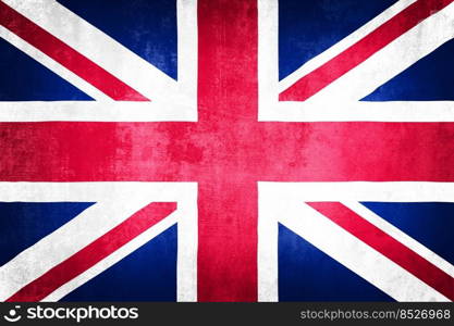 Grunge illustration of UK flag, concept of United kingdom of Great Britain and northern Ireland