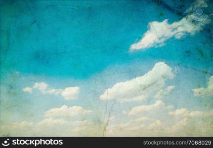 grunge image of blue sky with clouds