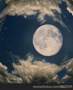 Grunge Image Of Full Moon