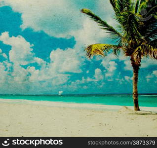 grunge image of tropical beach