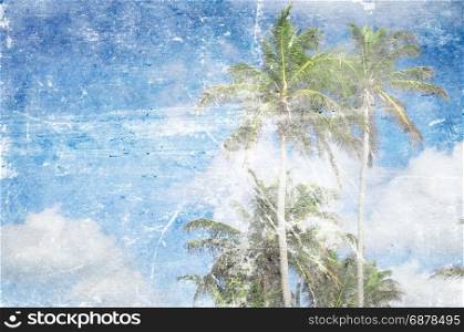 grunge image of tropical beach