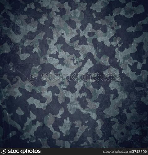 Grunge military background. Camouflage pattern over american flag, scratched