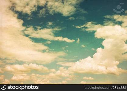 grunge of blue sky with clouds