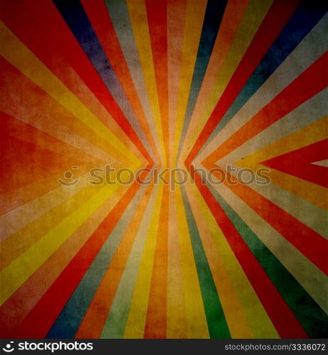 Grunge paper background with radiative line and colors