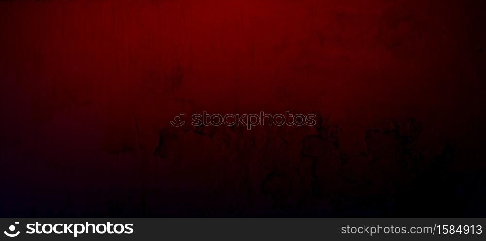Grunge red concrete cement wall with crack for texture background.