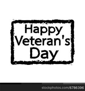 Grunge rubber stamp text happy Veteran Day Illustration design