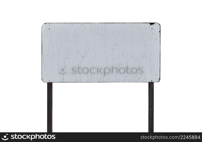 Grunge rusty vintage metal sign isolated on white background. Object with clipping path