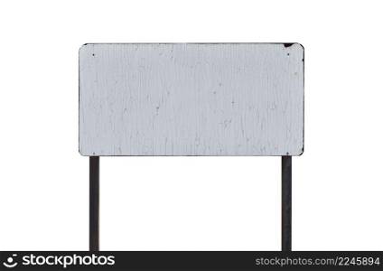 Grunge rusty vintage metal sign isolated on white background. Object with clipping path