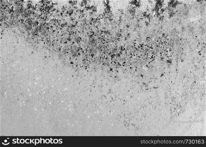 Grunge rusty white and gray damage surface metal texture background with copy space, abstract damage metal wallpaper monotone