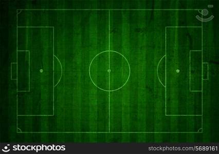 Grunge style background of a football pitch design