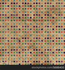 Grunge style background with a polka dots pattern