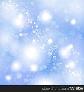 Grunge style background with various snowflake designs