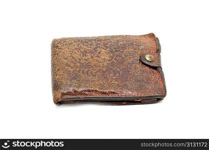 Grunge wallet isolated on white background
