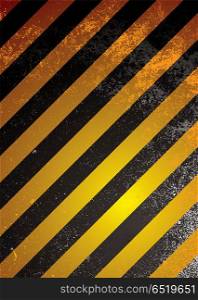 Grunge warning background with orange and black stripes. alert warning orange