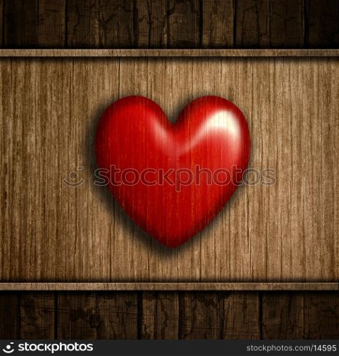 Grunge wood background with textured heart