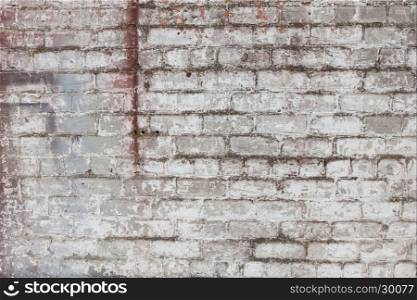 Grungy brick white dirty wall background texture