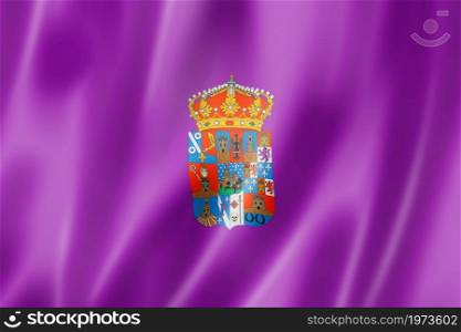 Guadalajara province flag, Spain waving banner collection. 3D illustration. Guadalajara province flag, Spain