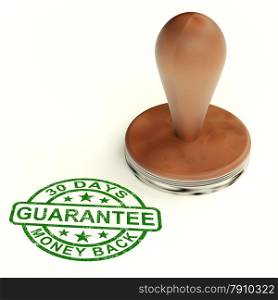 Guarantee Stamp Shows Assurance And Risk Free Purchase. Guarantee Stamp Shows Assurance And Risk Free
