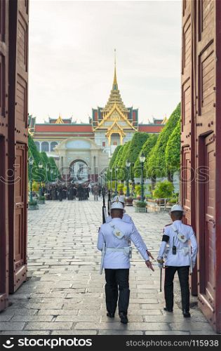 guard of the Royal Palace in Bangkok, Thailand