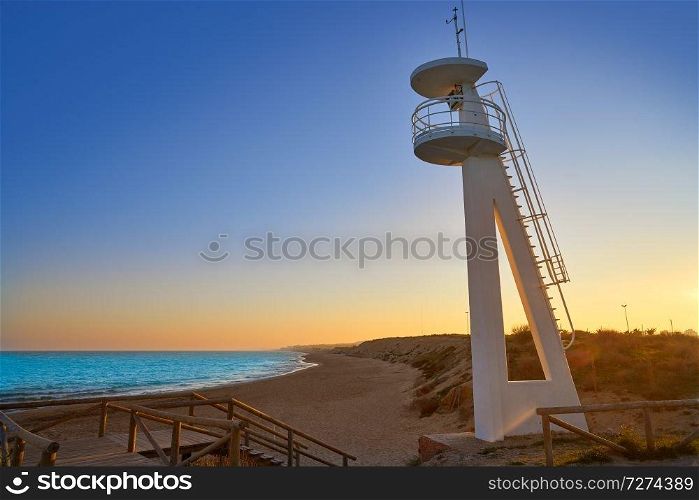 Guardamar del Segura Centre beach in Alicante of Spain at Costa Blanca