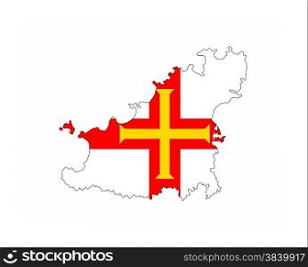 guernsey country flag map shape national symbol