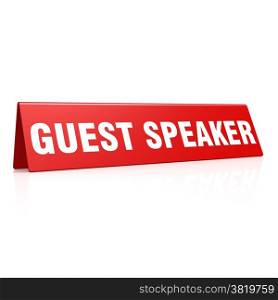 Guest speaker tag image with hi-res rendered artwork that could be used for any graphic design.. Guest speaker tag