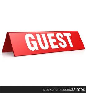 Guest tag image with hi-res rendered artwork that could be used for any graphic design.. Guest tag
