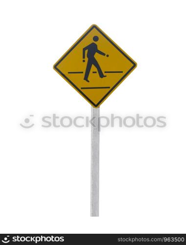 guide post or Traffic sign isolated on white background and have clipping paths.