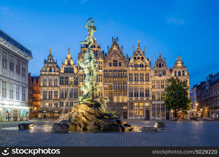 Guildhalls of Grote Markt of Antwerp in Belgium.