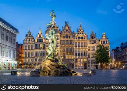 Guildhalls of Grote Markt of Antwerp in Belgium.