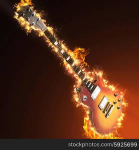 guitar in fire