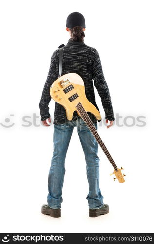 Guitar player isolated on the white background