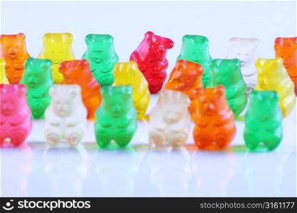 Gummy bears in a row
