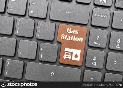 Gunmental gas station key on keyboard