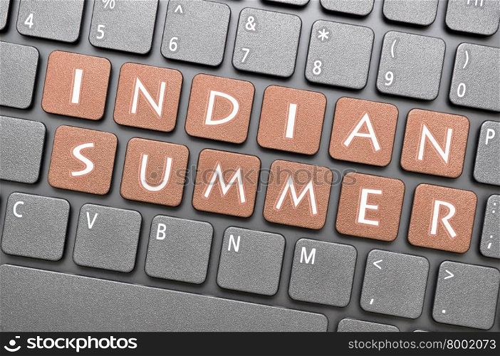Gunmetal indian summer key on keyboard