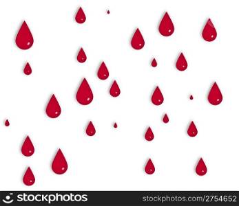 Gutter Drops of blood isolated on a white background