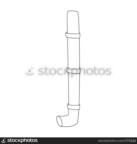 gutter outline water roof cartoon illustration isolated on white background