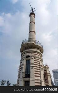 Gutzlaff Signal Tower on the Bund in Shanghai, China. Gutzlaff Signal Tower on The Bund in Shanghai