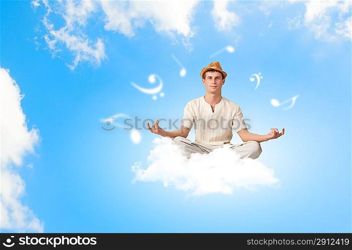 Guy meditating