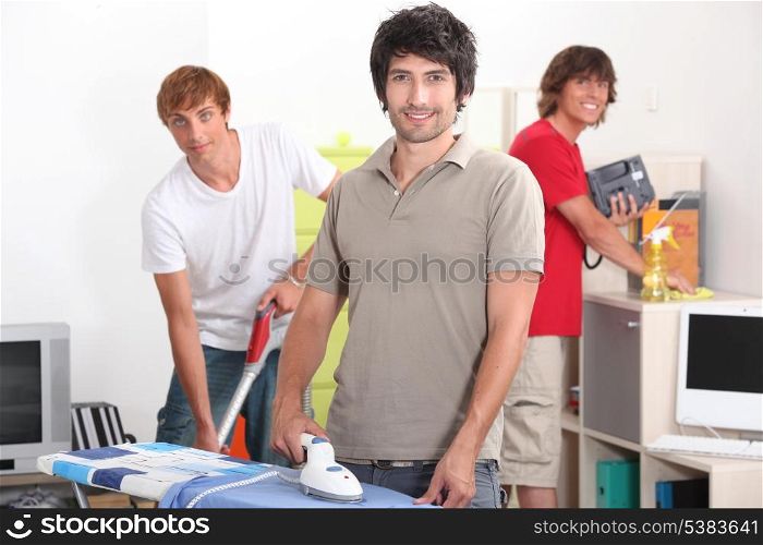 Guys cleaning