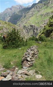 Gveleti High Valley, beautiful landscape along the Georgian Military Road, Caucasus Mountains, Georgia, Europe