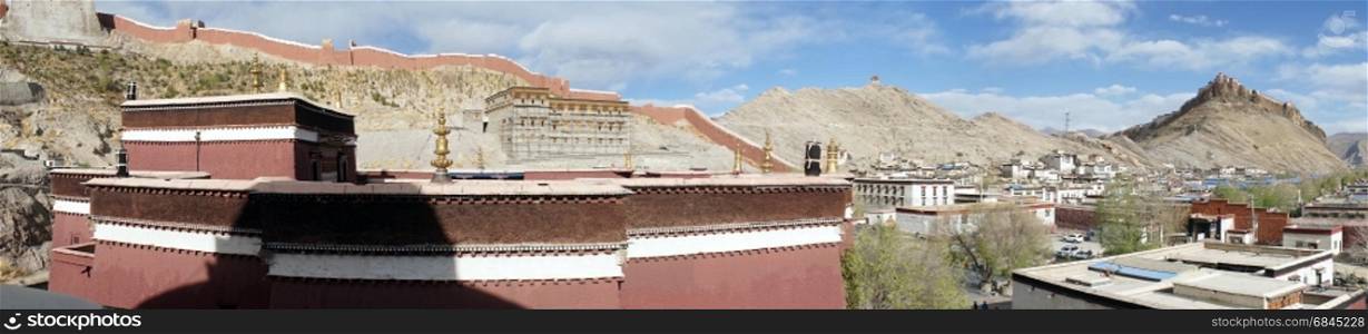 GYANTSE, CHINA - CIRCA MAY 2017 View from Gyantse monastery