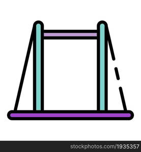 Gymnastic horizontal bar icon. Outline gymnastic horizontal bar vector icon color flat isolated. Gymnastic horizontal bar icon color outline vector