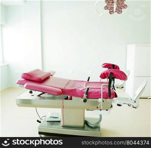 Gynecological chair in gynecological room. Gynecological chair in gynecological room.