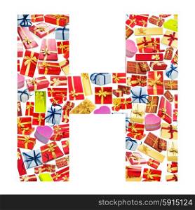 H Letter - Alphabet made of giftboxes