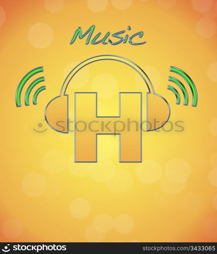 H, music logo.